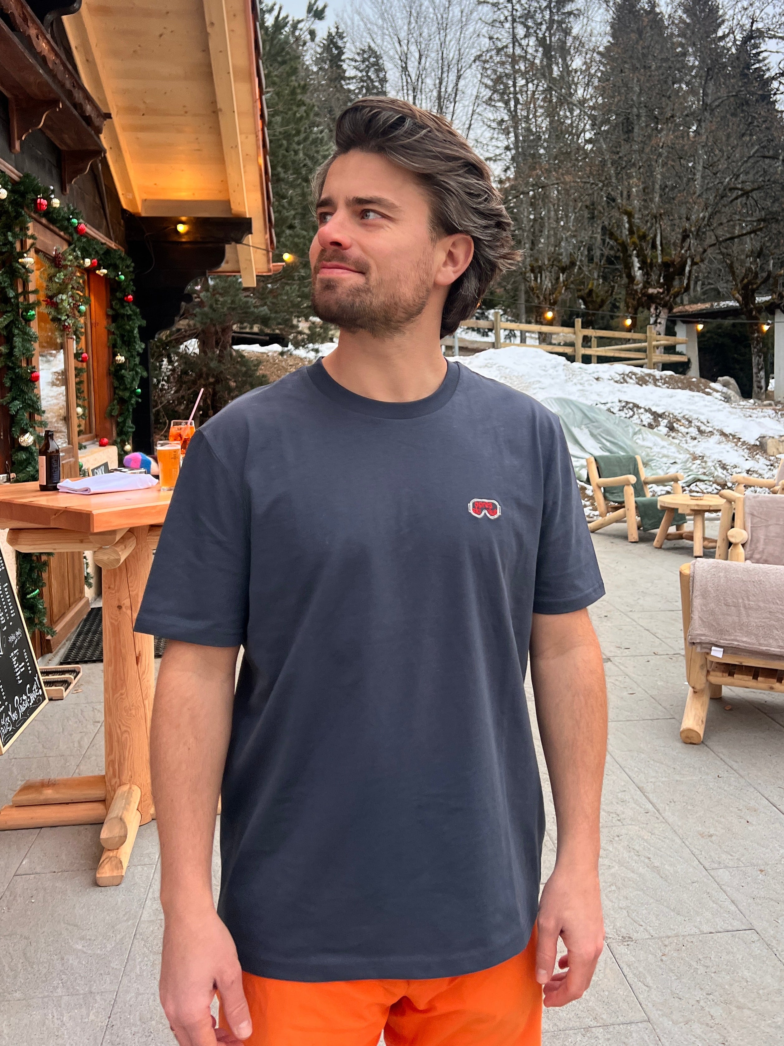 Ella and Rapha Apres Ski Club t-shirt grigia cotone bio