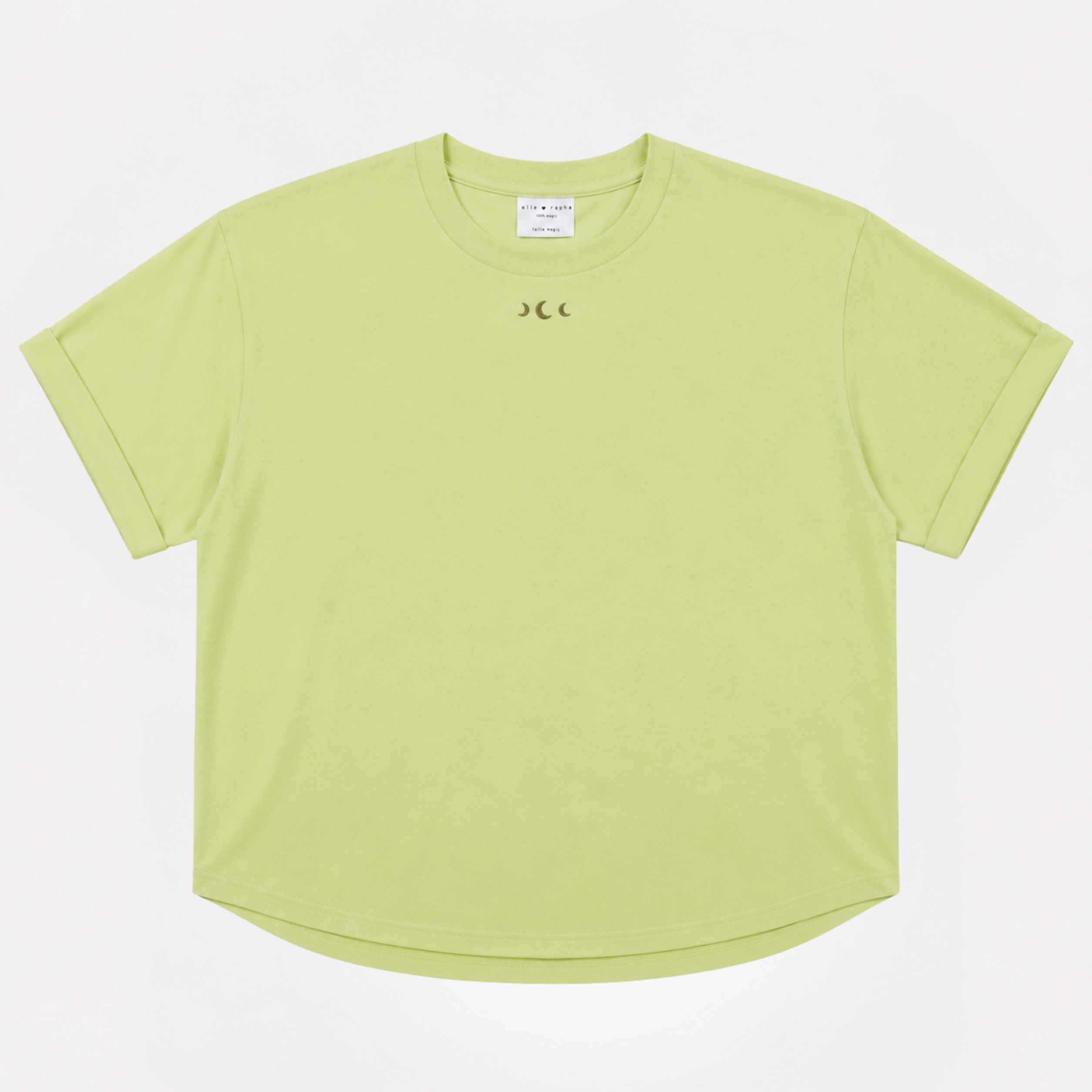 Ella and Rapha LITTLE MOONS Matcha t-shirt verde ricamo