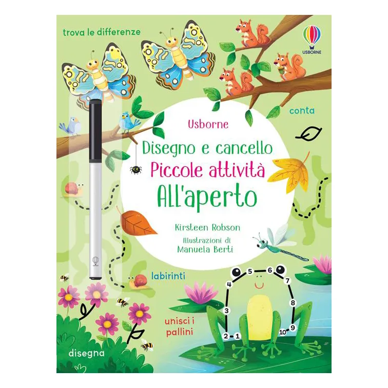 Usborne All'Aperto libro disegna e cancella 3-6 anni