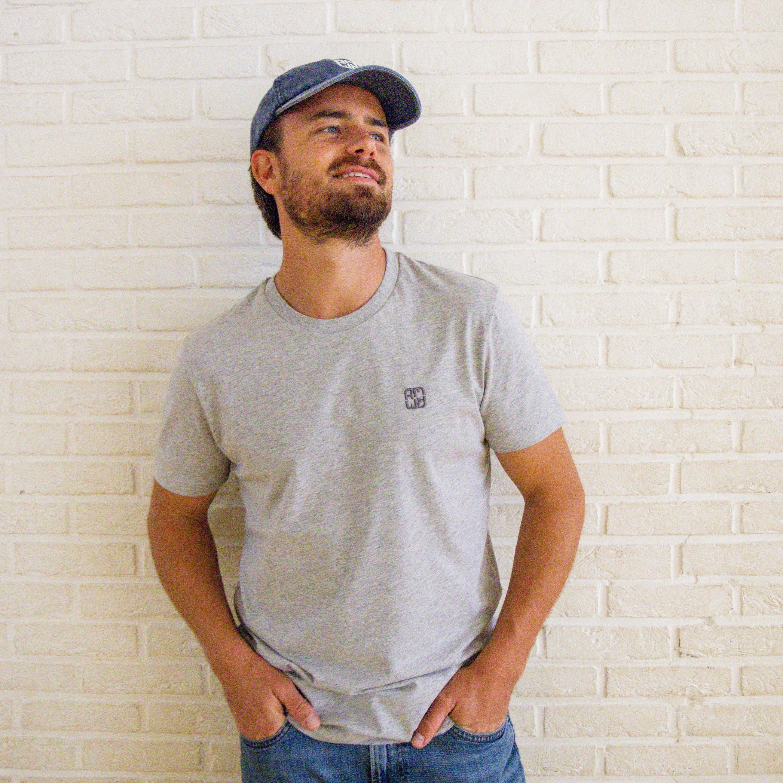 Ella and Rapha ER Icon t-shirt uomo grigia cotone bio