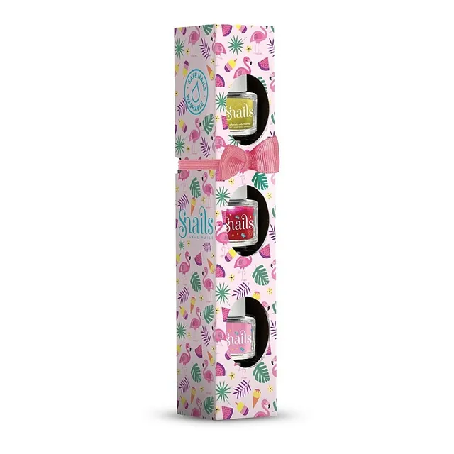 Snails Flamingo smalto bambini cofanetto 3 pezzi lavabile