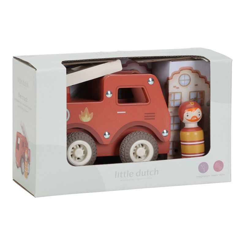 Little Dutch camion pompieri giocattolo legno con scala