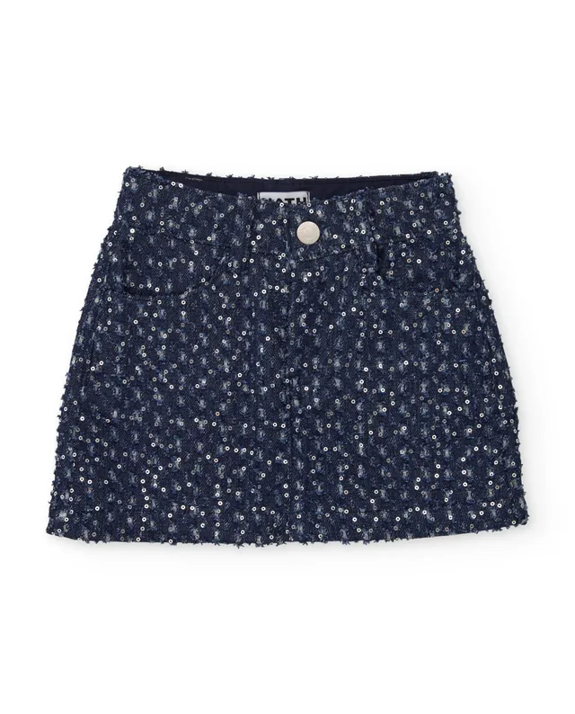 Tuc Tuc Gonna Jeans Bimba Blu Paillettes Mini