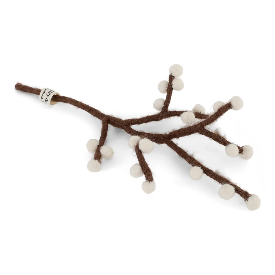 Gry & Sif Mini ramo bacche bianche decorazione lana 20 cm