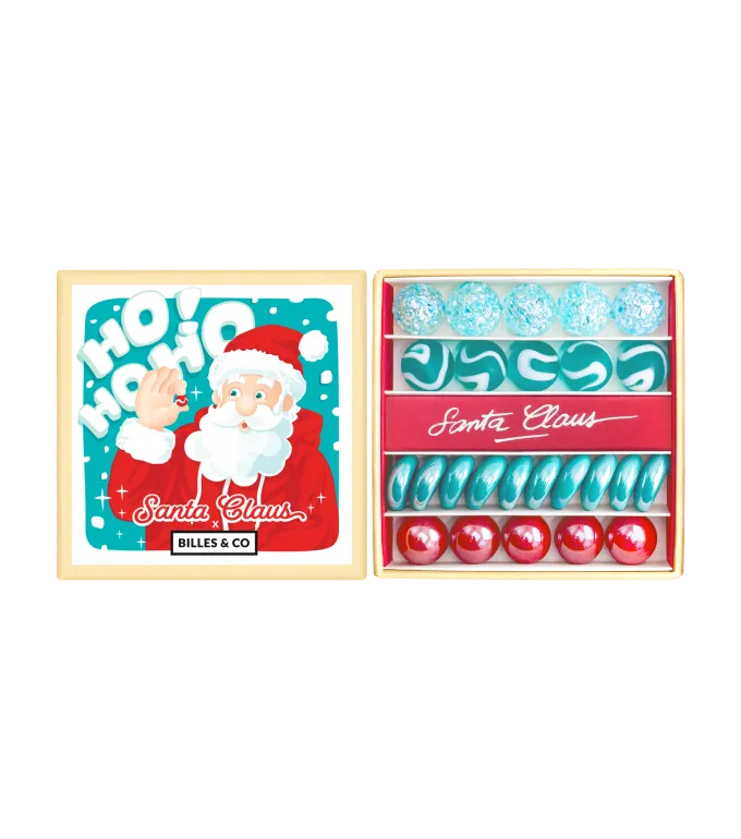 Billes & Co Santa Claus scatola biglie vetro 30 pezzi