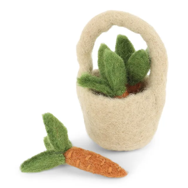 Gry & Sif Cestino feltro con 3 carote decorazione 8 cm