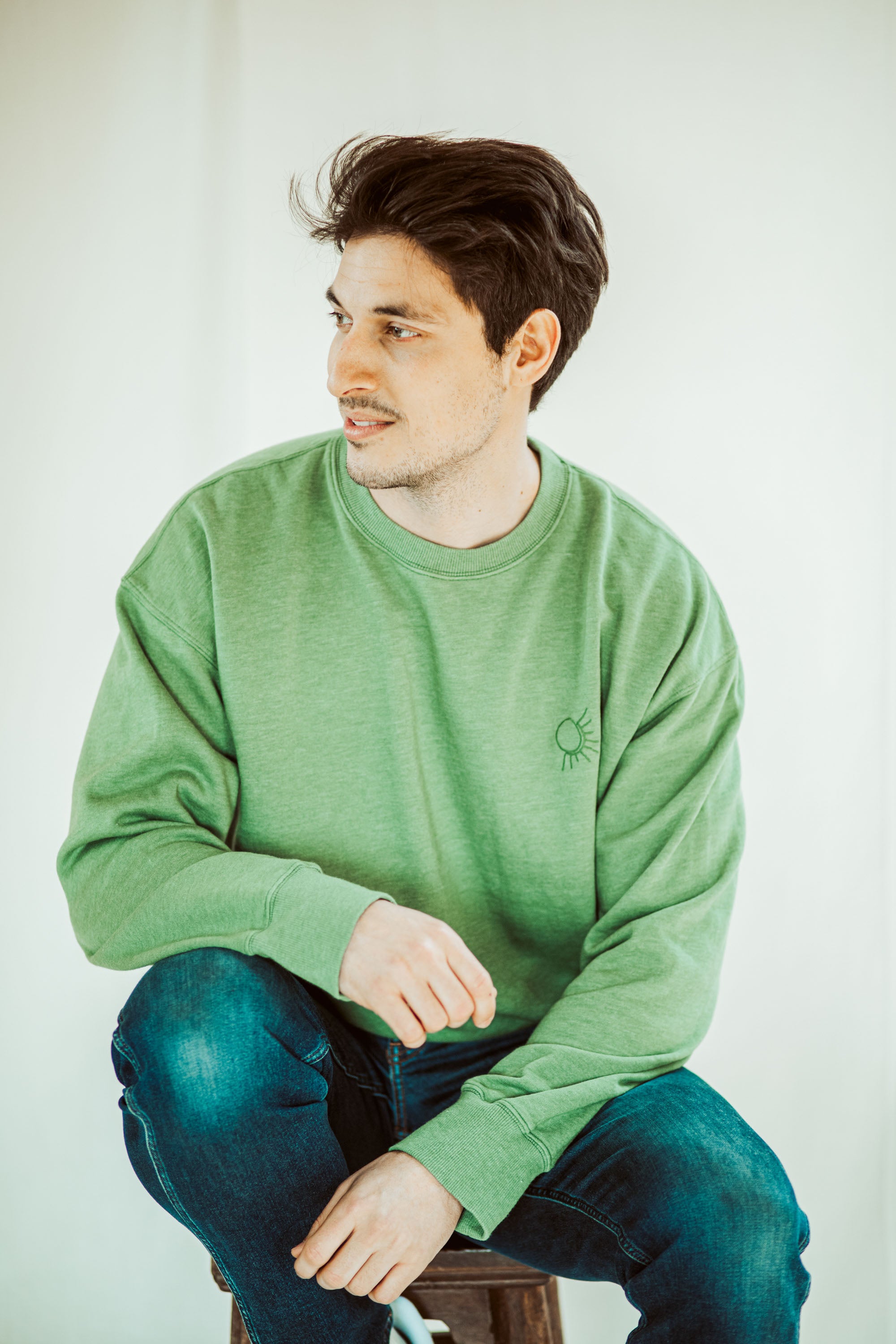 Ella and Rapha Live by the Sun felpa uomo verde loose fit