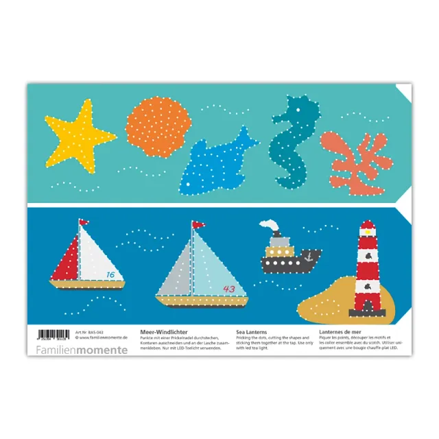 Mare Lanterna cartolina A5 da punzonare carta riciclata
