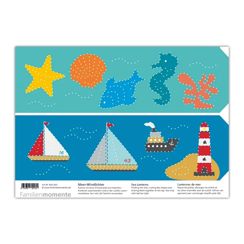 Mare Lanterna cartolina A5 da punzonare carta riciclata