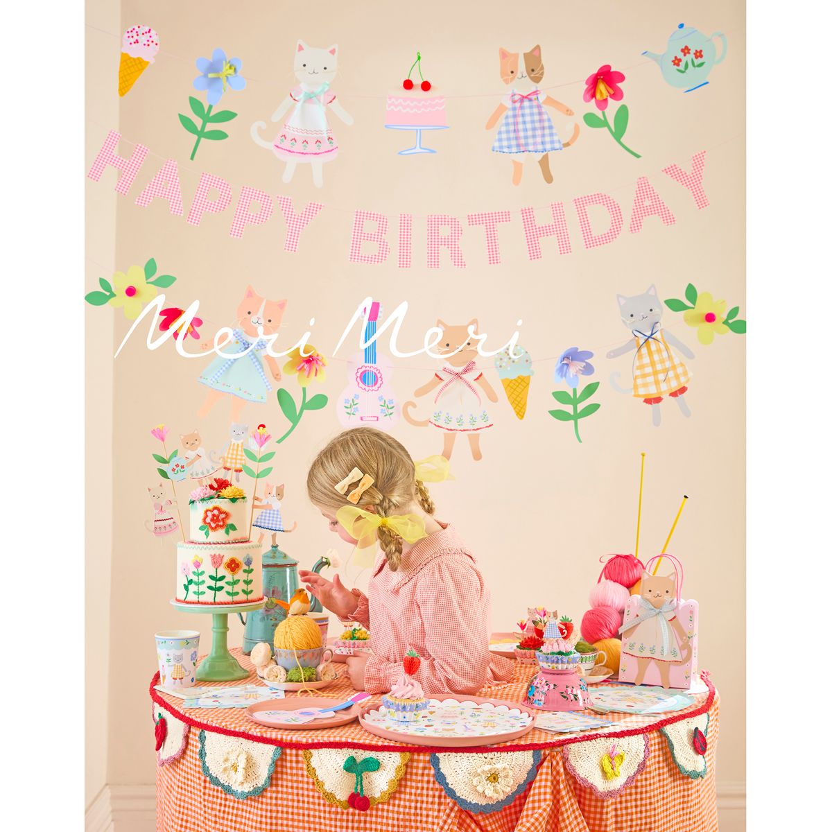Meri Meri Kitten Club bicchieri carta 8 pezzi gattini