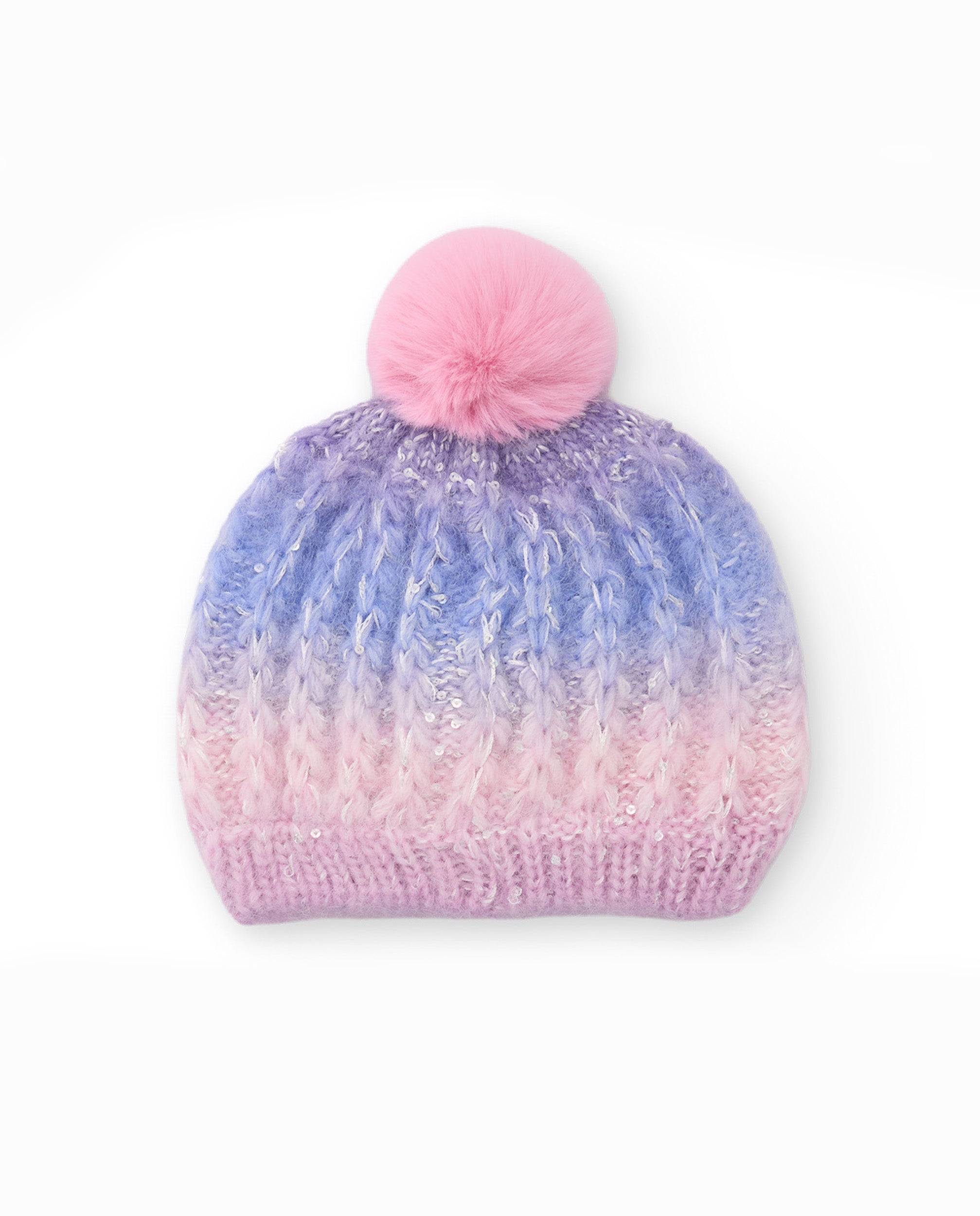 Tuc Tuc cappello bambina rosa pon pon sfumato