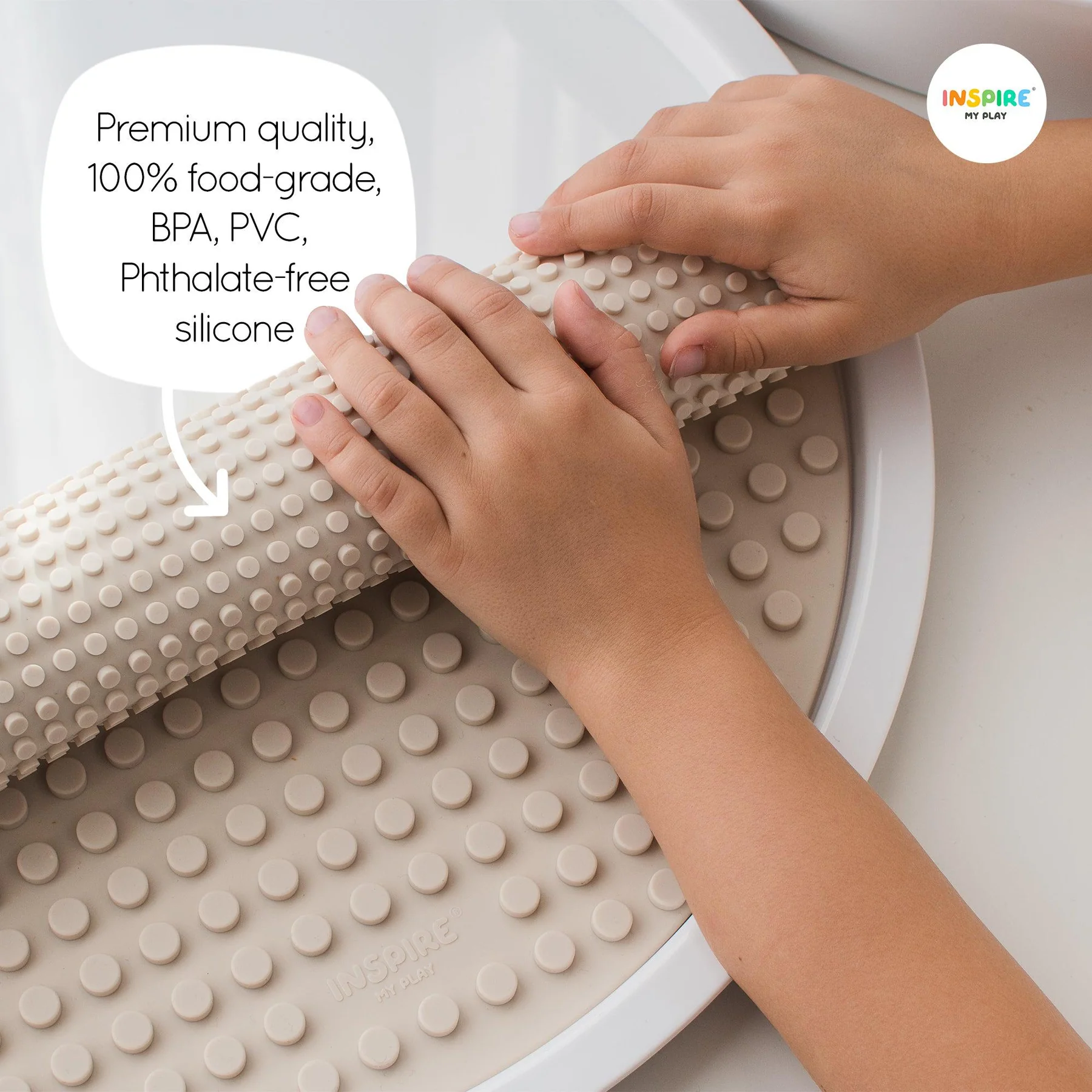 Inspire My Play 2in1 Costruzioni tappeto silicone latte