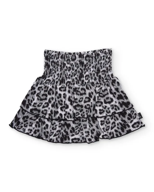 Tuc tuc gonna animalier nera vita arricciata bambina