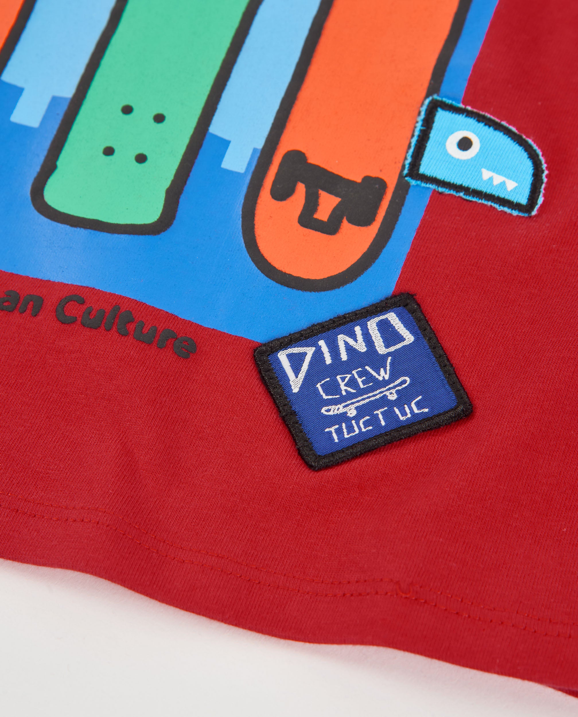 Tuc tuc Dino Roll maglia manica lunga rossa cotone