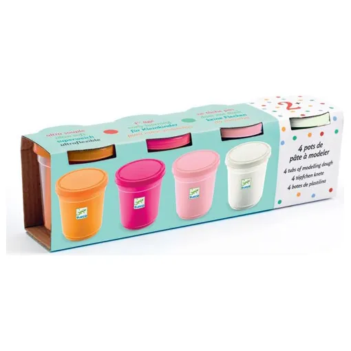 Djeco Sweet pasta modellabile 4 barattoli colori pastello