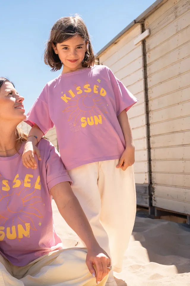 Ella and Rapha Kissed by the Sun maglietta bambina rosa cotone