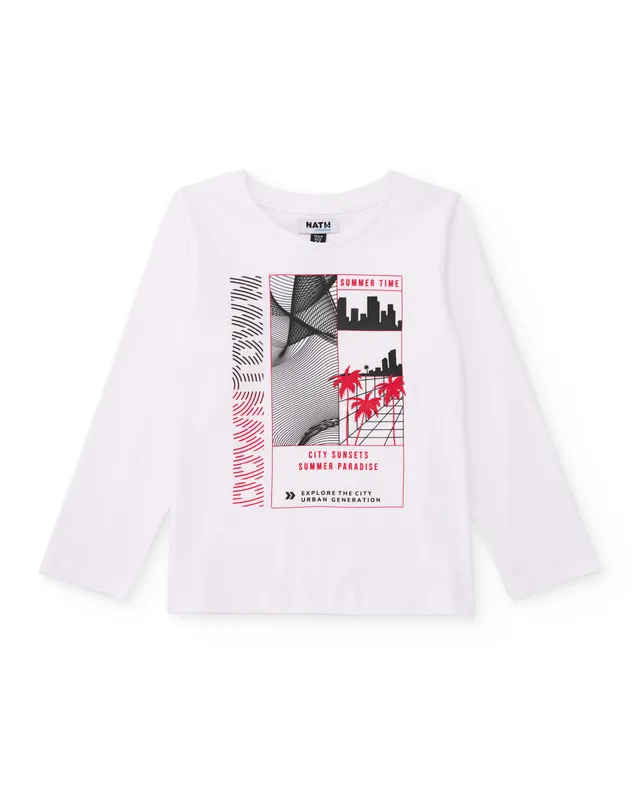Tuc Tuc t-shirt bambino bianca maniche lunghe stampa