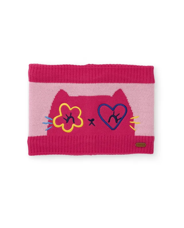 Tuc Tuc Meow Meow scaldacollo maglia gattino fucsia