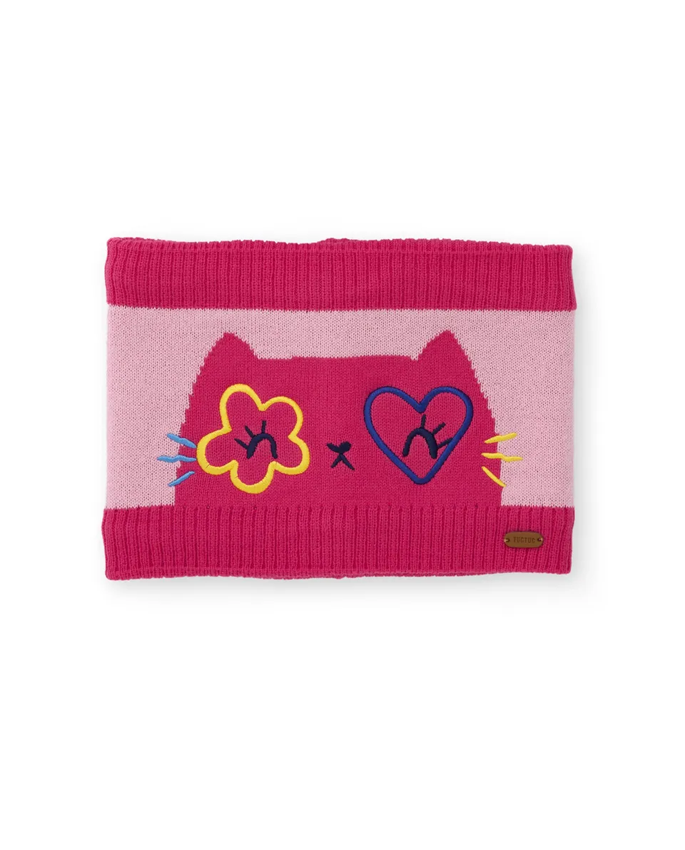 Tuc Tuc Meow Meow scaldacollo maglia gattino fucsia