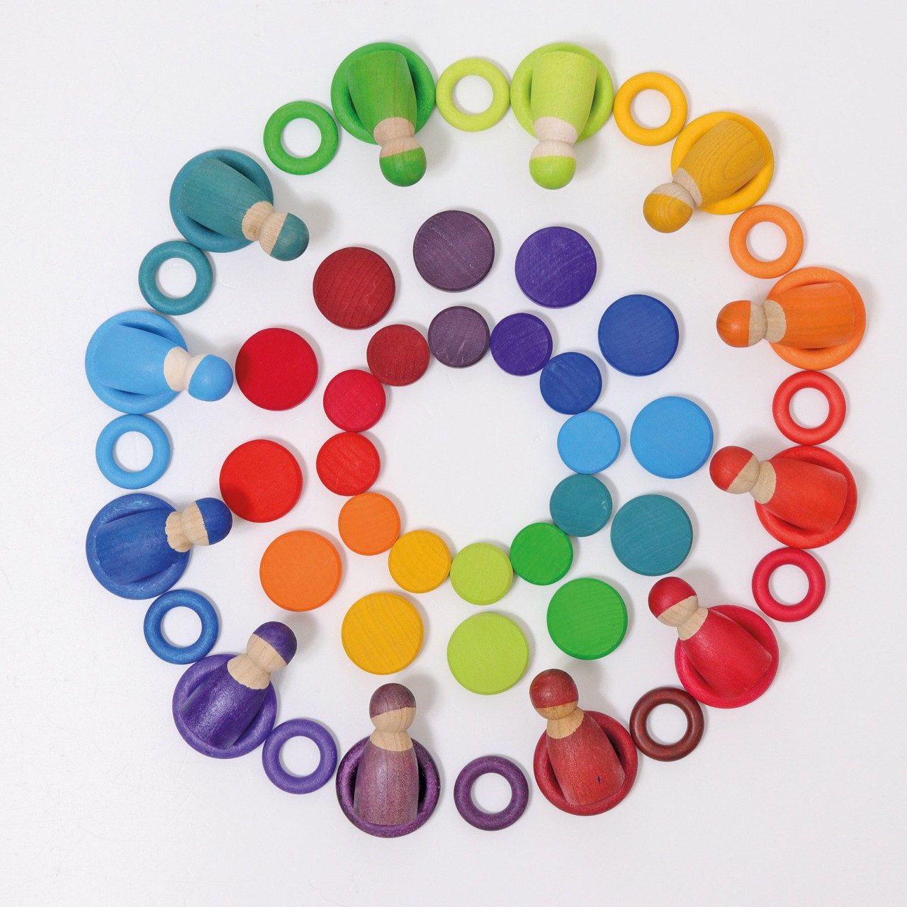Grimm's Wooden Coins Rainbow monete legno 24 pezzi acero
