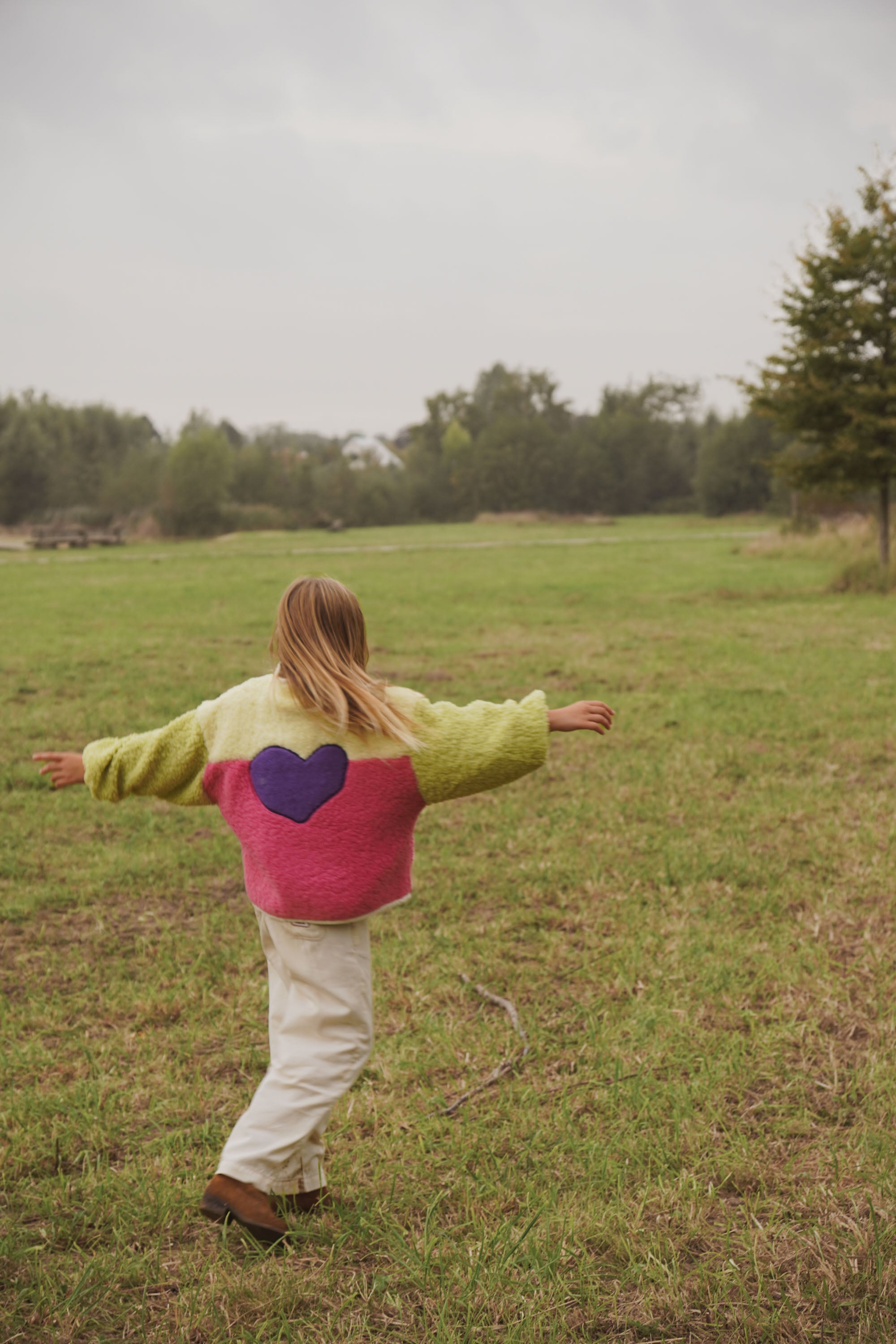 Ella and Rapha Funky Heart giacca teddy bimba multicolor poliestere