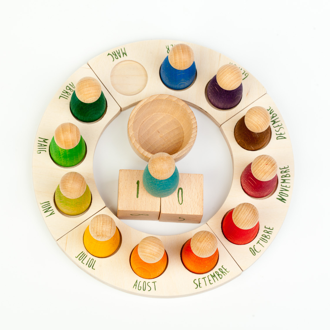 Grapat calendario perpetuo italiano in legno 12 Nins