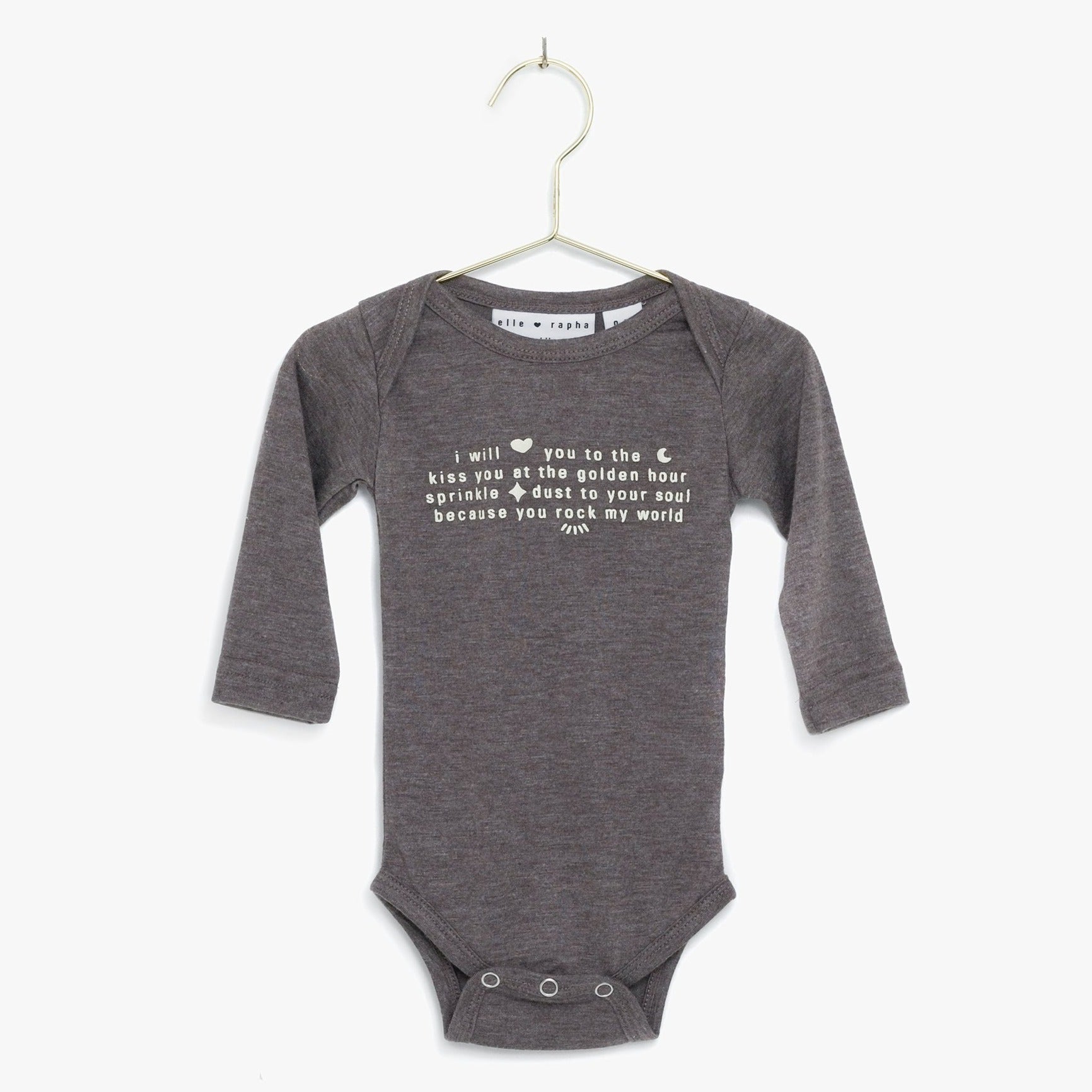 Ella and Rapha To The Moon body neonato grigio morbido