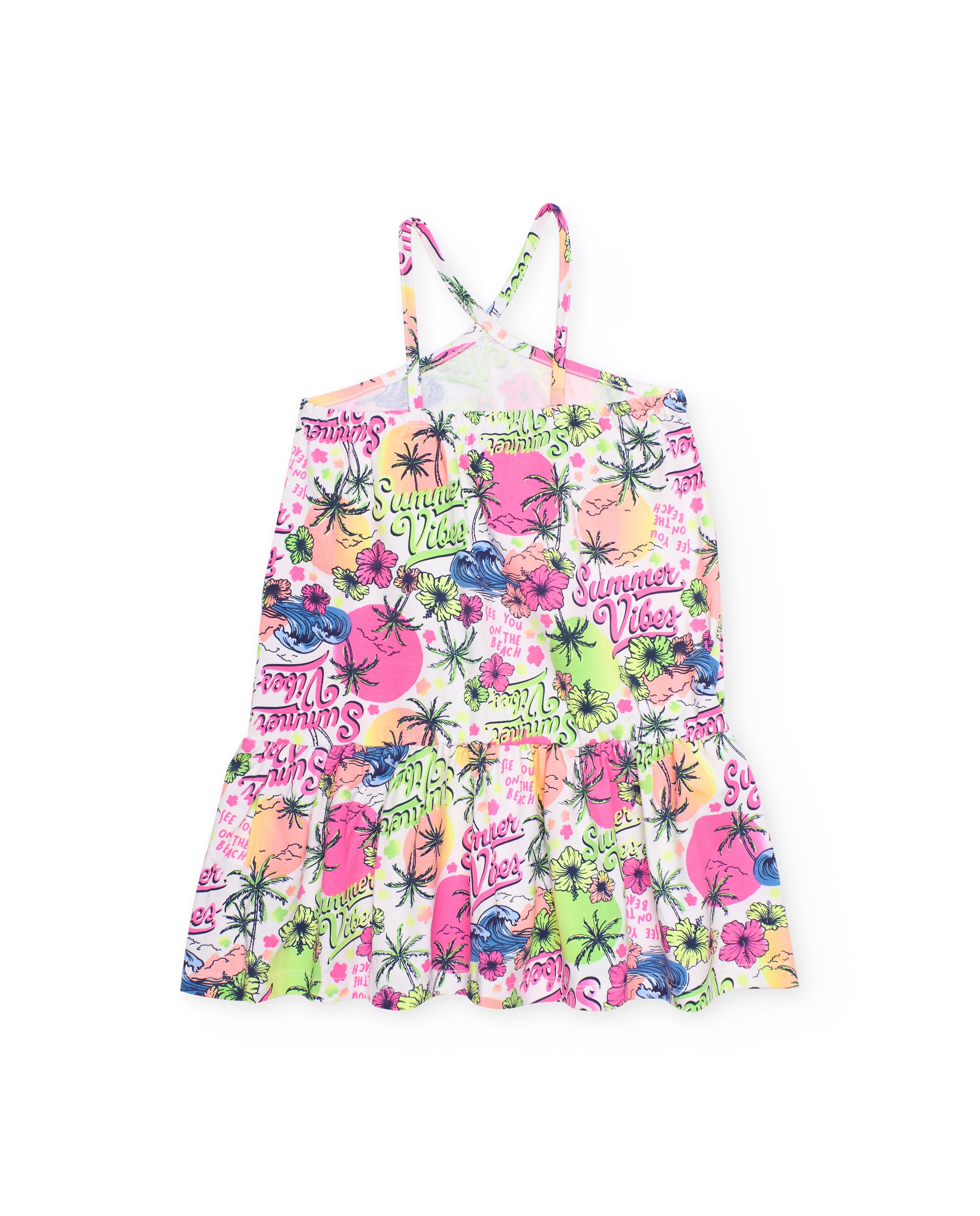 Tuc Tuc vestito bambina spalline rosa palme