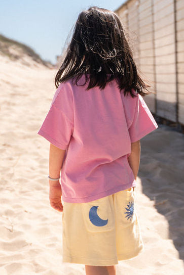 Ella and Rapha little HEARTS t-shirt bambina rosa cotone bio