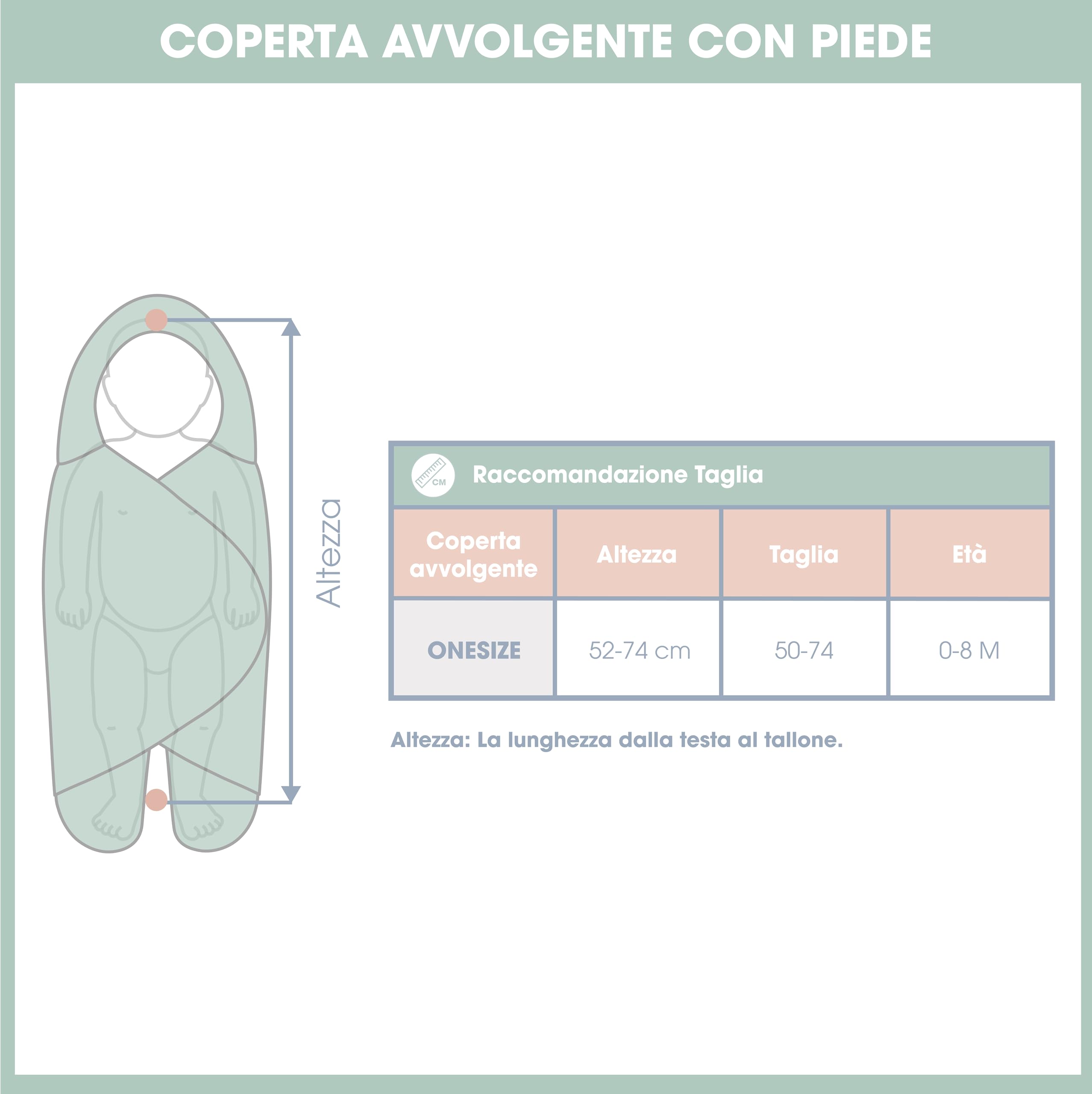 emma & noah Coperta ovetto con piedini Essential Mint trapuntata