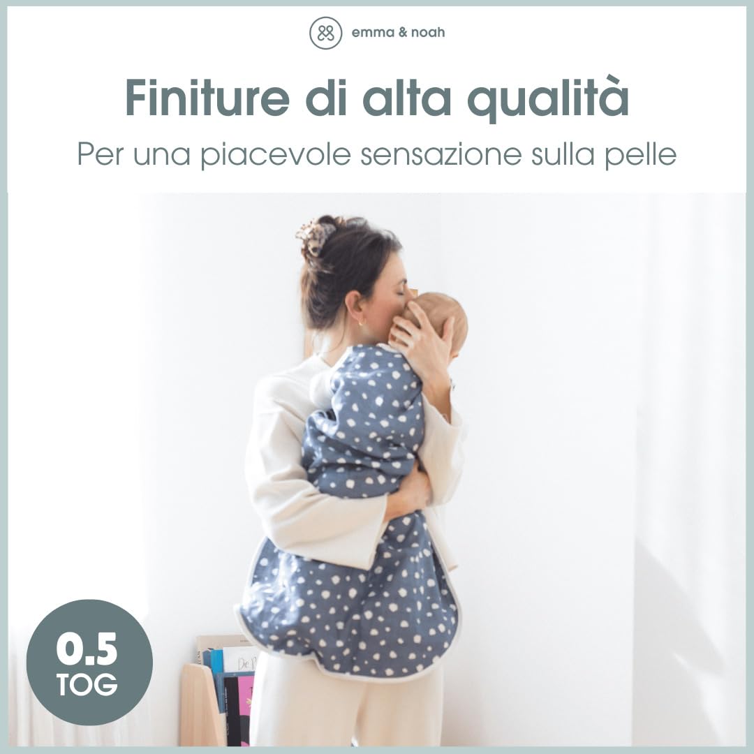 emma & noah Sacco nanna mussola 0.5 Tog pois blu