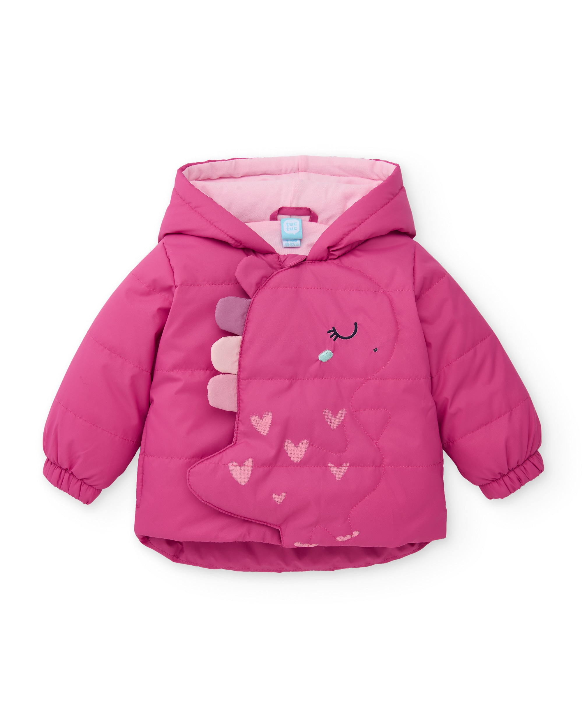 Tuc Tuc Roar Dino cappotto bimba imbottito fucsia