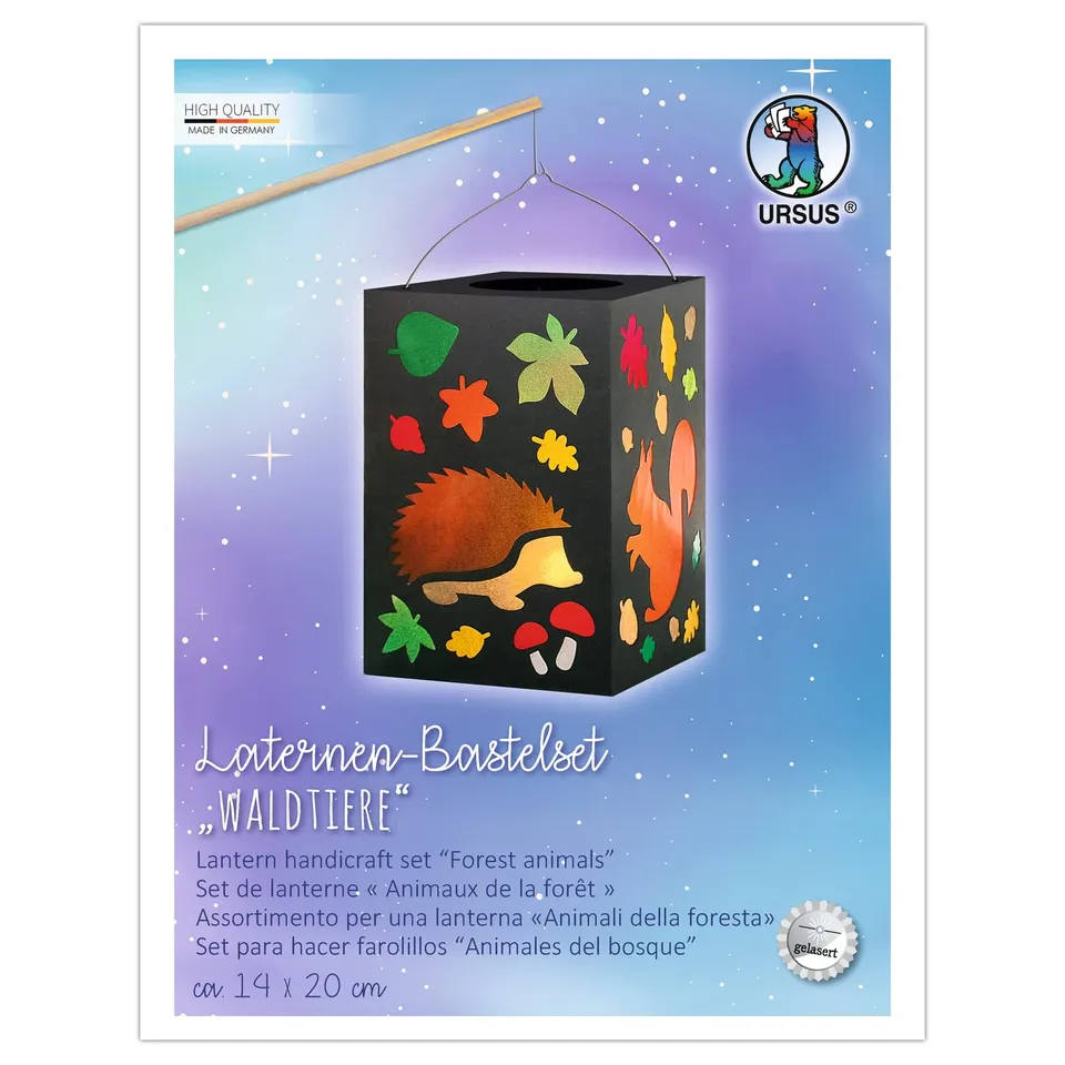 URSUS Animali della Foresta kit lanterna carta 14x20 cm