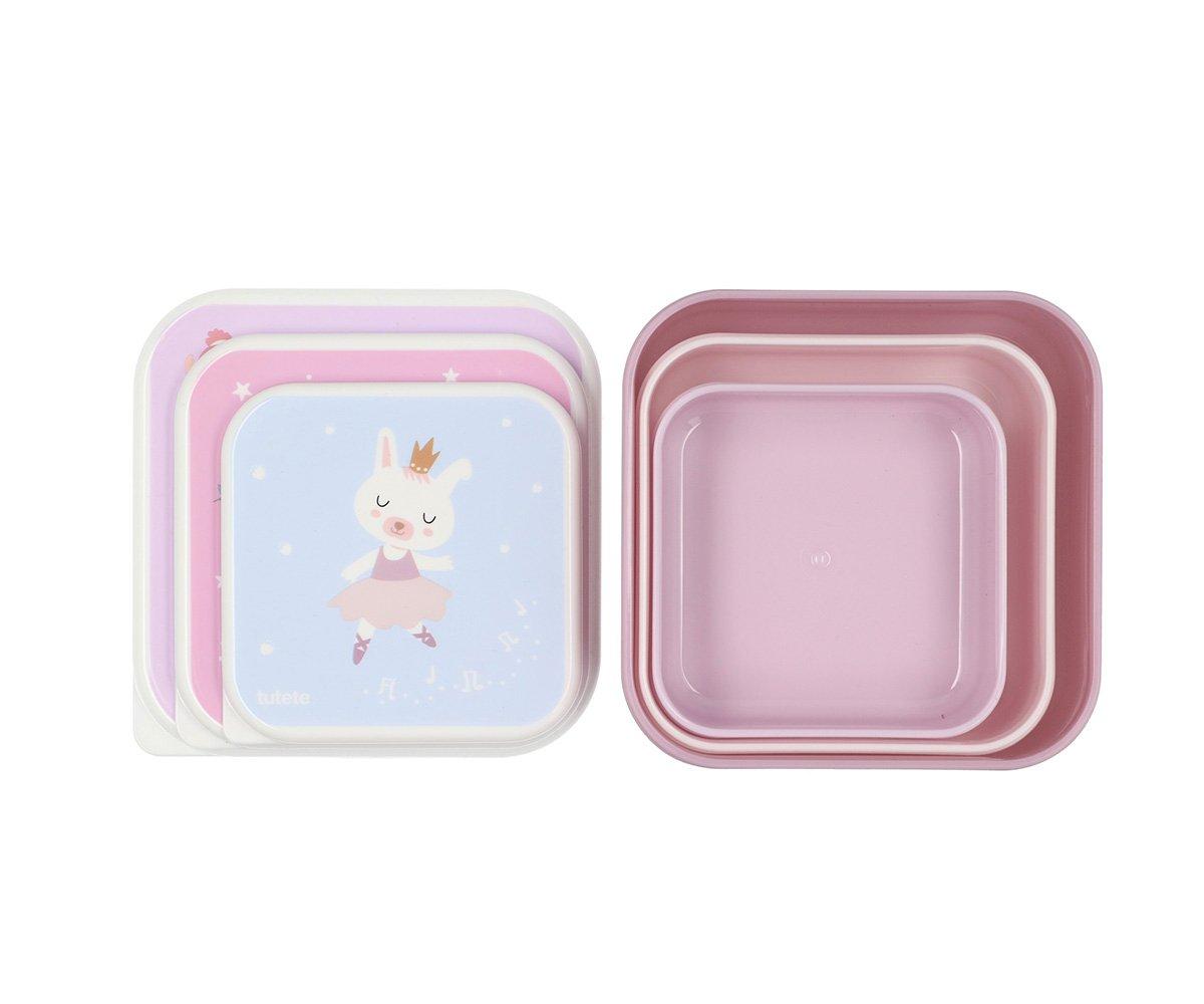 Tutete Ballet set 3 portamerenda senza BPA