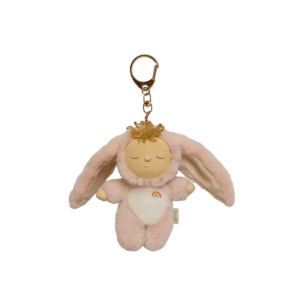 Olliella Cozy Charm Bunny Flopsy portachiavi peluche rosa