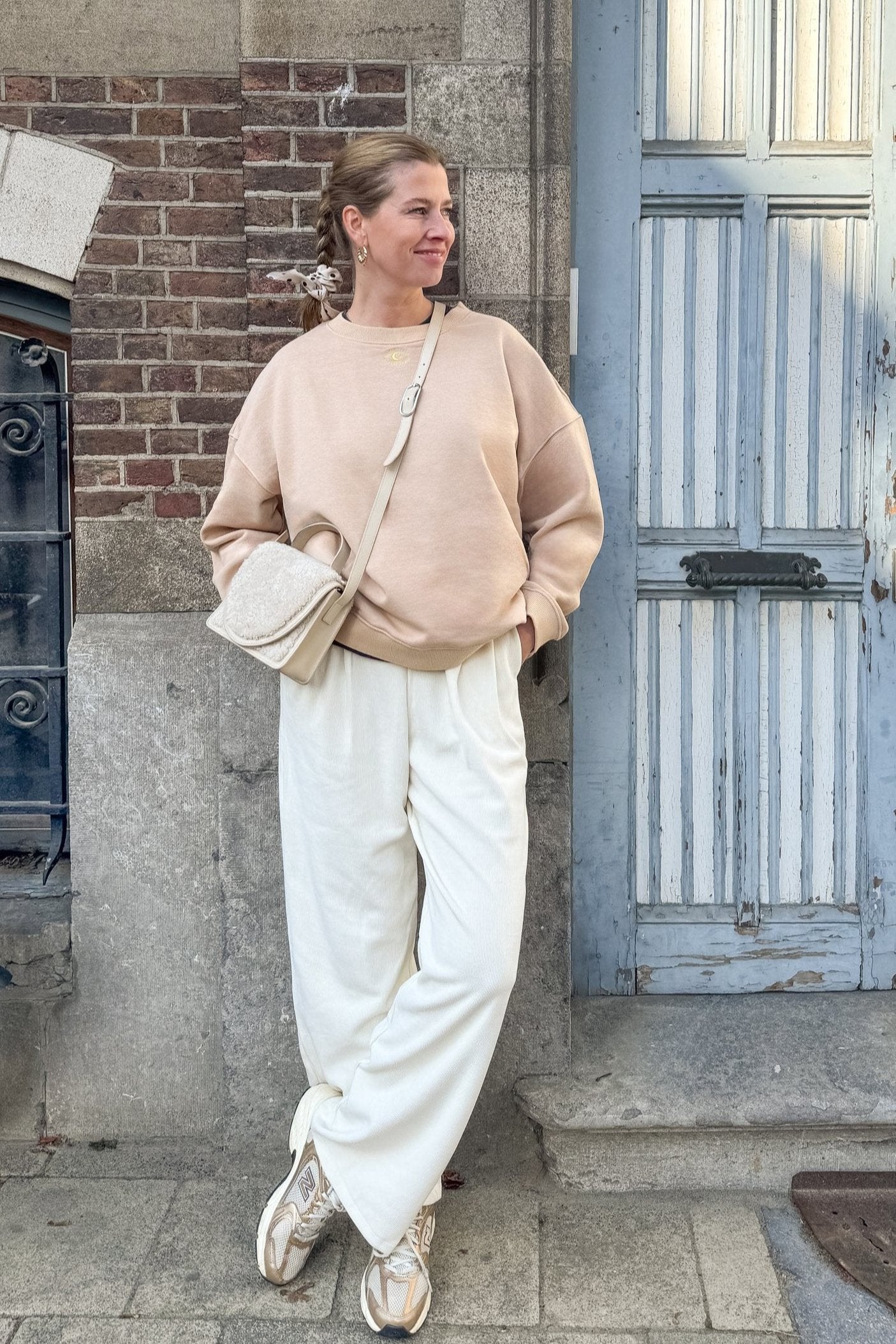 Ella and Rapha Eye of the Moon felpa beige S/M cotone