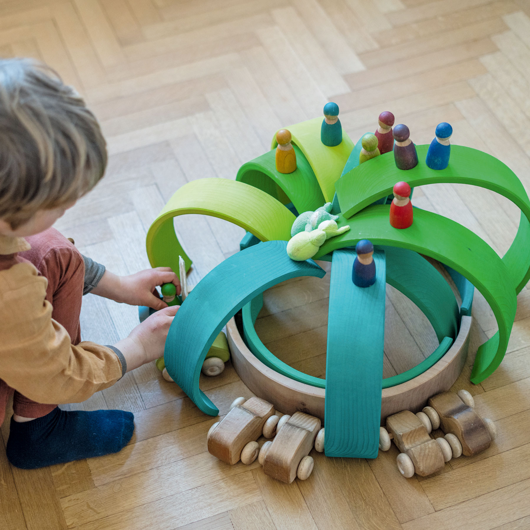 Grimm's Arcobaleno 12 Archi Gioco Legno Meadow Green