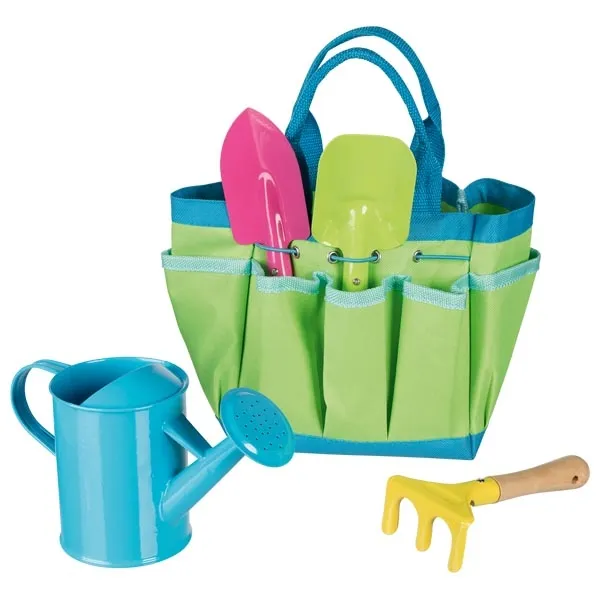 Goki Set Giardinaggio 5 pezzi borsa attrezzi legno metallo