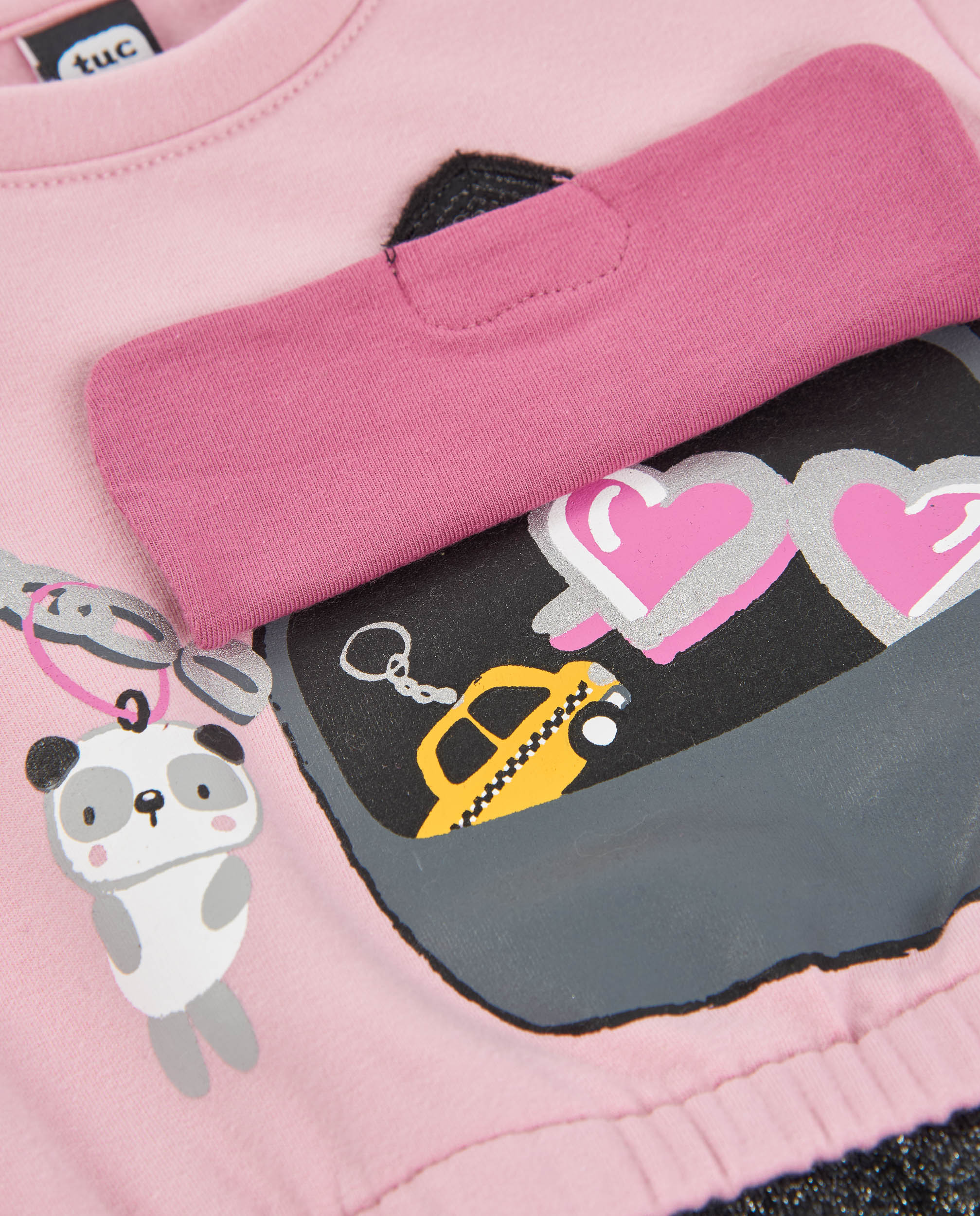 Tuc Tuc NY Fun vestito bambina felpa rosa borsa