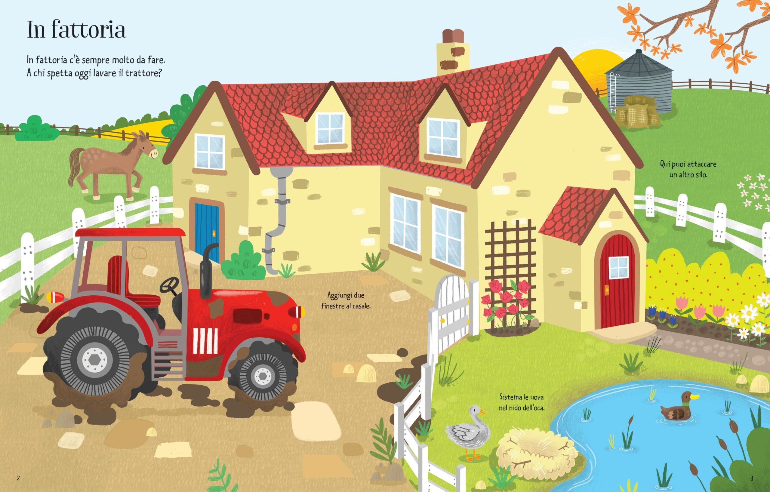Usborne La fattoria libro con adesivi 160 adesivi da 3 anni