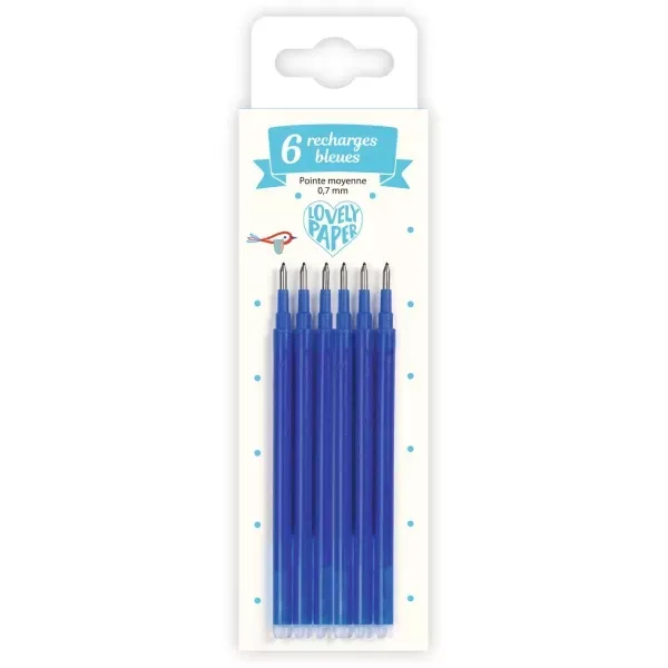Djeco ricariche penne blu 6 pezzi punta media