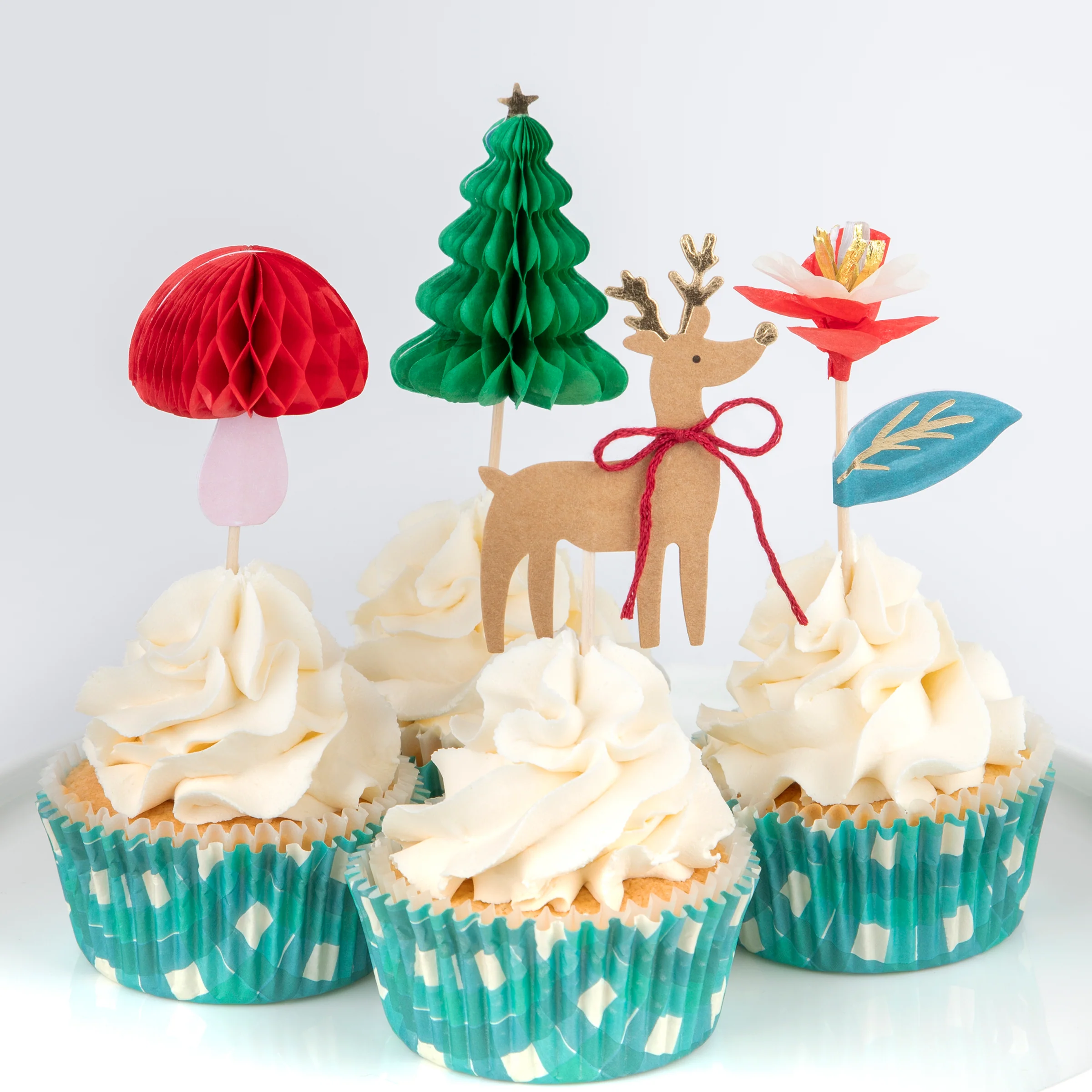 Meri Meri Winter Woodland set cupcake 24 pezzi nido d’ape