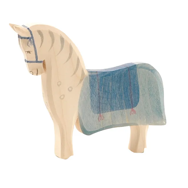 Ostheimer Cavallo con sella figura in legno 14 cm