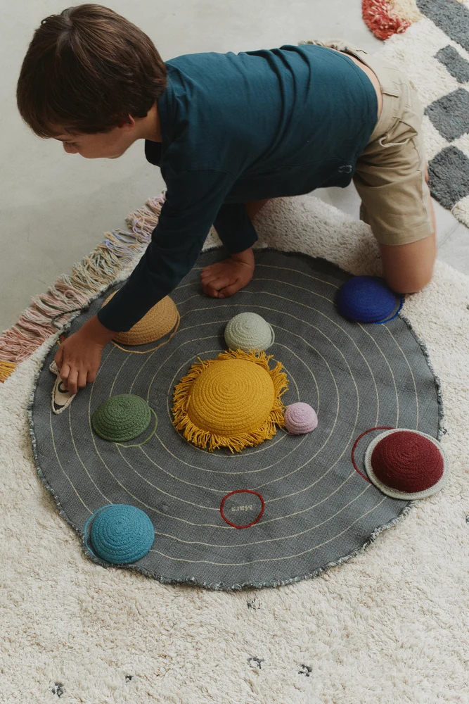 Lorena Canals Solar System tappeto gioco 63x67 cm cotone