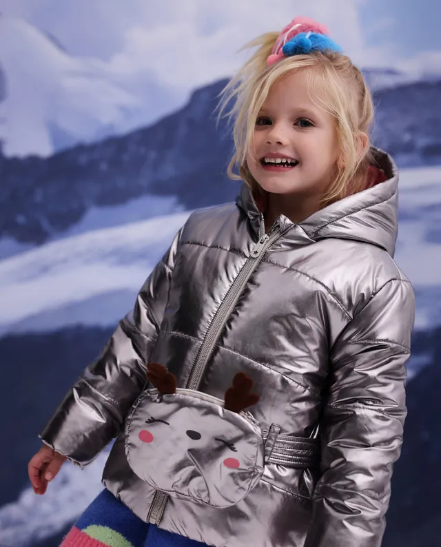 Tuc Tuc Piumino Bambina con Cappuccio Argento