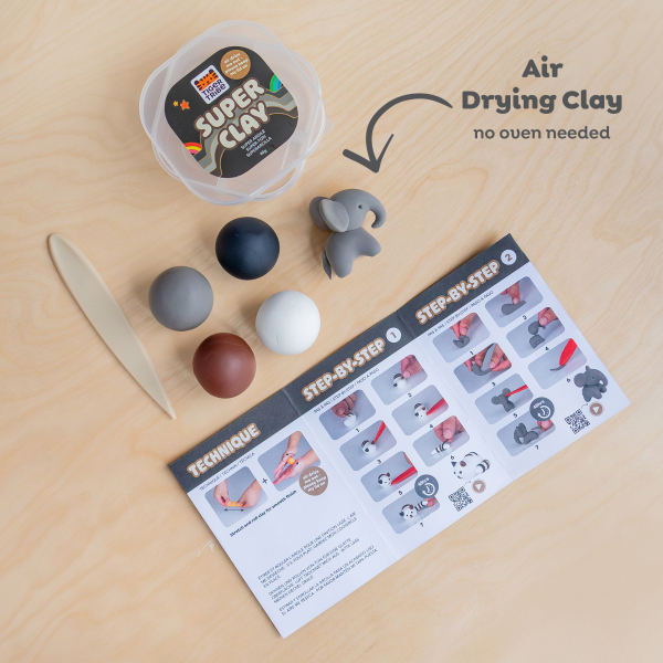 Tiger Tribe Super Clay Grey pasta modellabile leggera