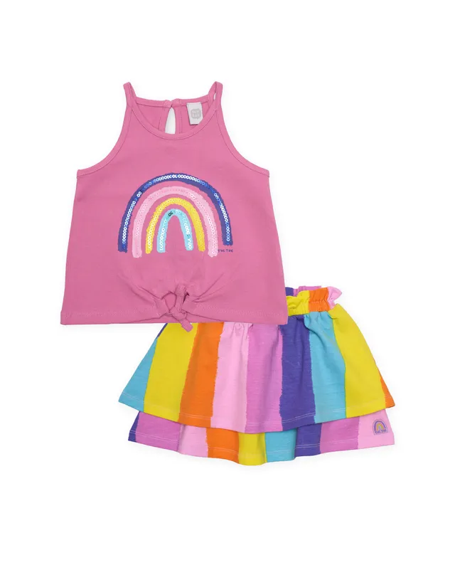 Tuc Tuc completo bambina rosa top gonna righe