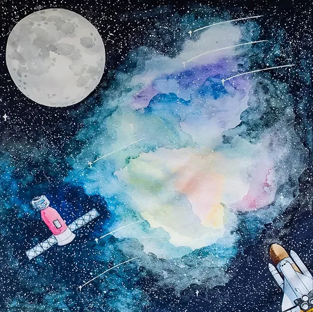 Wonderie To The Moon Telo Gioco Cotone Bio 100x100 cm
