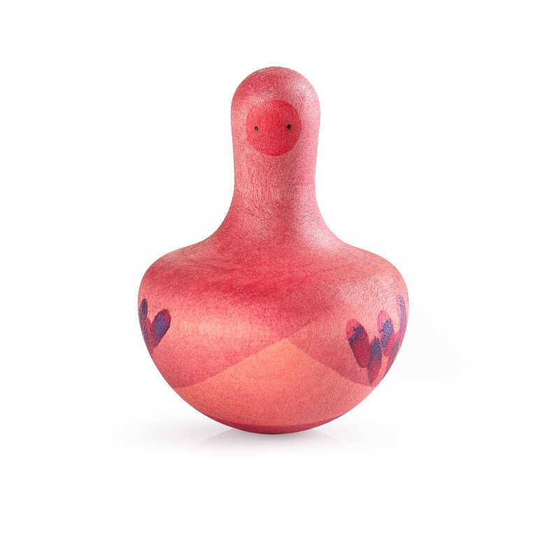 Grapat Chill Pink Bird trottola legno rosa