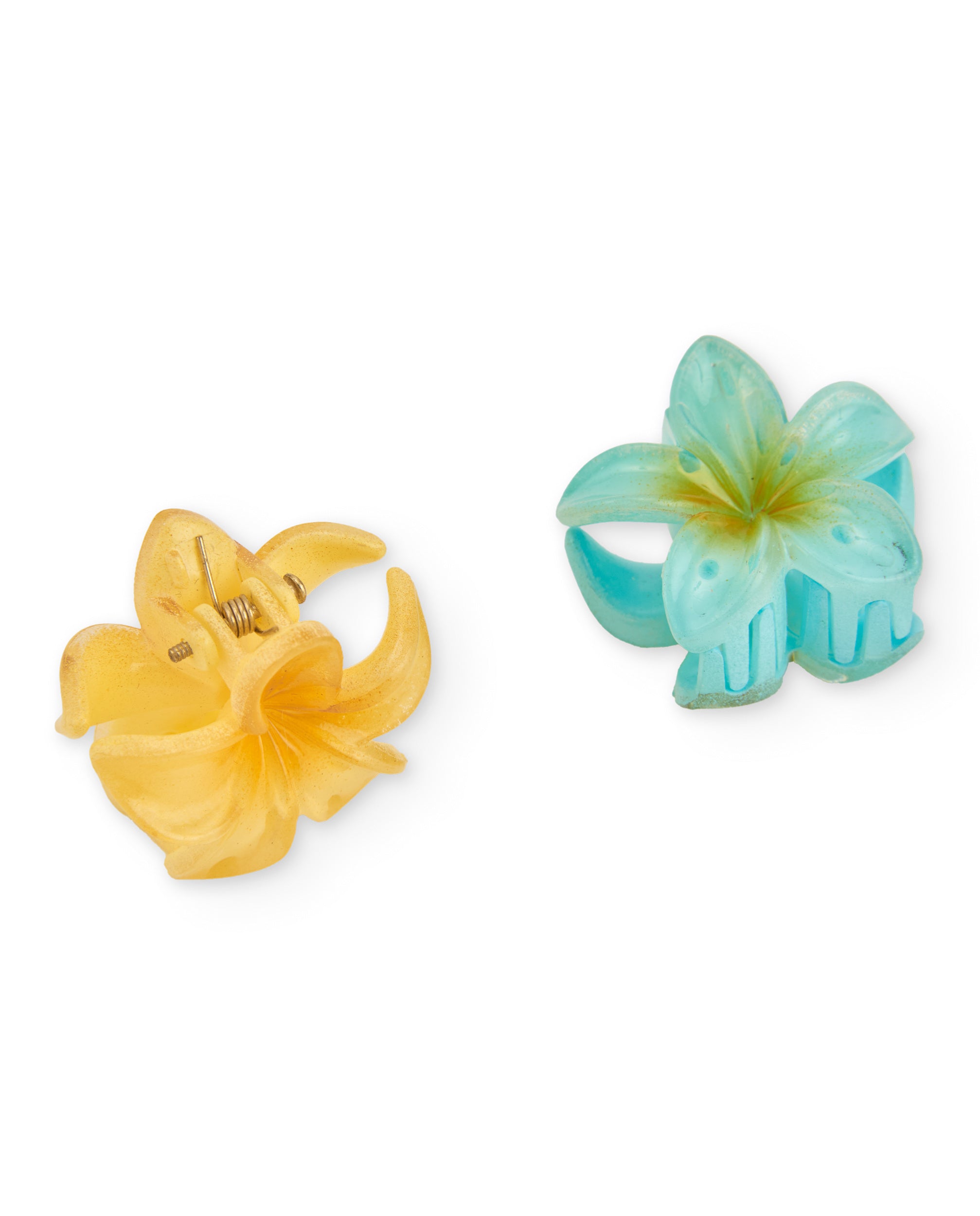 Tuc tuc mollette capelli bambina gialle fiore set 2 pezzi